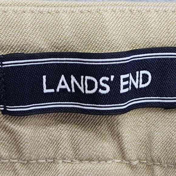 Lands End Pants Womens 22W Tan Khaki Mid Rise Slim Leg Crop Capri Stretch Office - Picture 3 of 12
